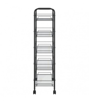 vidaXL 5-Tier Kitchen Trolley Black 46x26x105 cm Iron