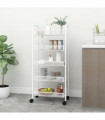 vidaXL 5-Tier Kitchen Trolley White 46x26x105 cm Iron