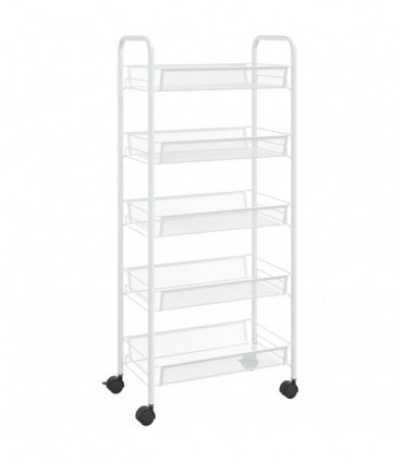 vidaXL 5-Tier Kitchen Trolley White 46x26x105 cm Iron