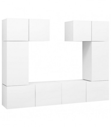 vidaXL 6 Piece TV Cabinet Set White Engineered Wood