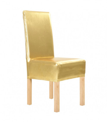 vidaXL 6 pcs Straight Chair Covers Stretch Gold