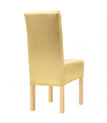 vidaXL 6 pcs Straight Chair Covers Stretch Gold