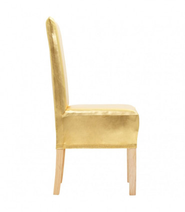 vidaXL 6 pcs Straight Chair Covers Stretch Gold