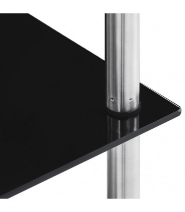 vidaXL 6-Tier Shelf Black 40x40x160 cm Tempered Glass