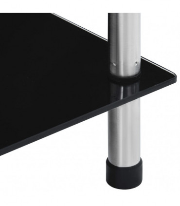 vidaXL 6-Tier Shelf Black 40x40x160 cm Tempered Glass