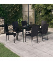 vidaXL 7 Piece Garden Dining Set Black