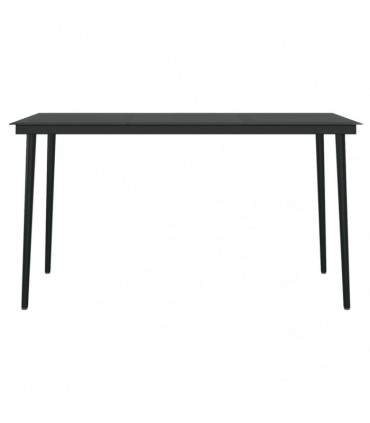 vidaXL 7 Piece Garden Dining Set Black