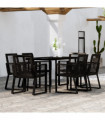 vidaXL 7 Piece Garden Dining Set Black