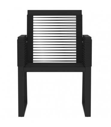 vidaXL 7 Piece Garden Dining Set Black