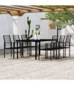 vidaXL 7 Piece Garden Dining Set Black