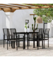vidaXL 7 Piece Garden Dining Set Black