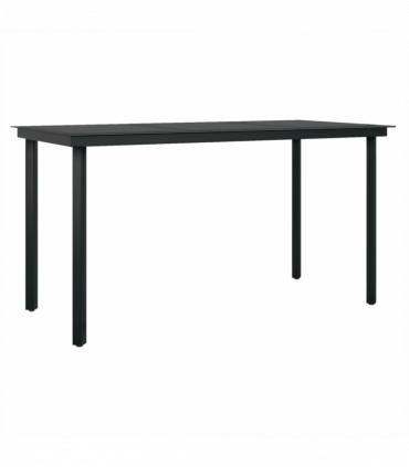 vidaXL 7 Piece Garden Dining Set Black