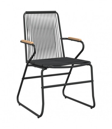 vidaXL 7 Piece Garden Dining Set Black PVC Rattan