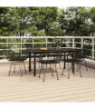vidaXL 7 Piece Garden Dining Set Black Poly Rattan