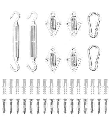 vidaXL 8 Piece Sunshade Sail Accessory Set Stainless Steel