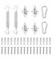 vidaXL 8 Piece Sunshade Sail Accessory Set Stainless Steel