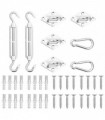 vidaXL 8 Piece Sunshade Sail Accessory Set Stainless Steel