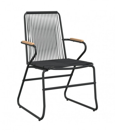 vidaXL 9 Piece Garden Dining Set Black PVC Rattan