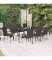 vidaXL 9 Piece Garden Dining Set Brown and Black