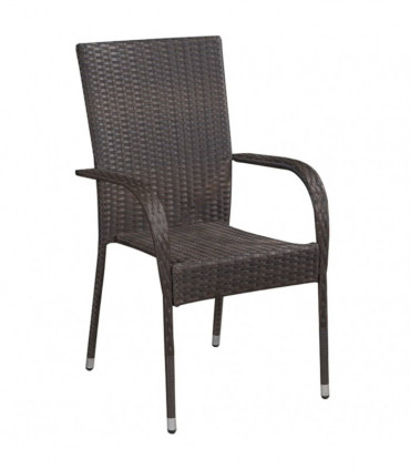 vidaXL 9 Piece Garden Dining Set Brown and Black