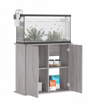 vidaXL Aquarium Stand Grey Sonoma 81x36x73 cm Engineered Wood