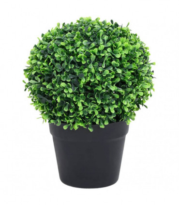 vidaXL Artificial Boxwood Plants 2 pcs with Pots Ball Shaped Green 37 cm