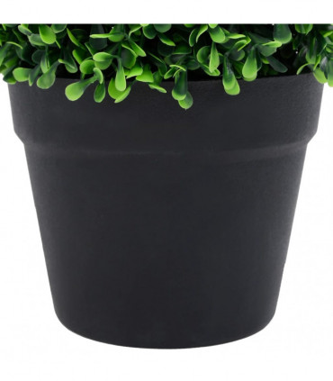 vidaXL Artificial Boxwood Plants 2 pcs with Pots Ball Shaped Green 37 cm
