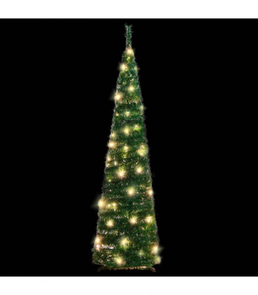 vidaXL Artificial Christmas Tree Pop-up 50 LEDs Green 120 cm
