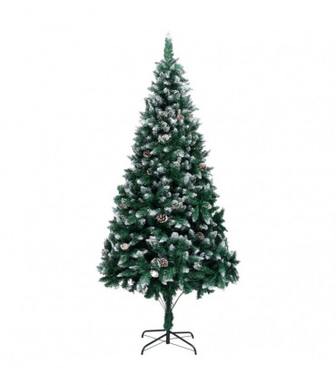 vidaXL Artificial Christmas Tree with Pine Cones and White Snow 240 cm