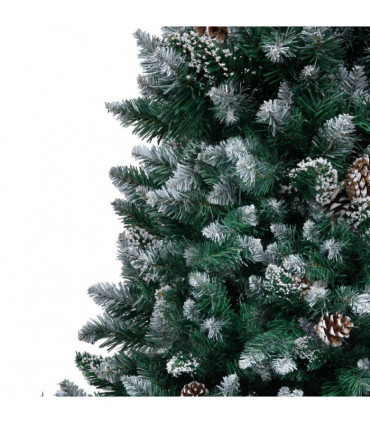 vidaXL Artificial Christmas Tree with Pine Cones and White Snow 240 cm