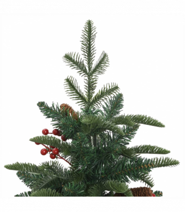vidaXL Artificial Hinged Christmas Tree with Cones and Berries 150 cm