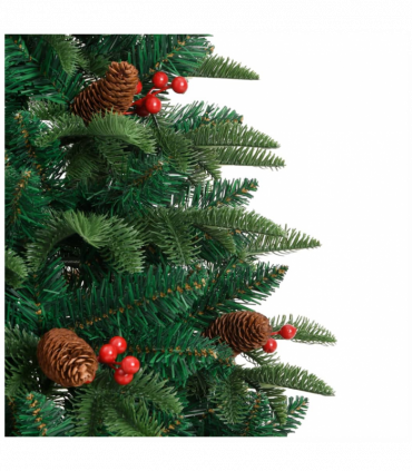 vidaXL Artificial Hinged Christmas Tree with Cones and Berries 150 cm