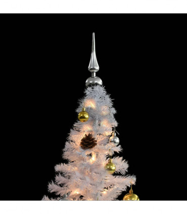 vidaXL Artificial Pre-lit Christmas Tree with Baubles White 150 cm