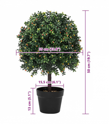 vidaXL Artificial Tree Green 35 x 35 x 50 cm Plastic