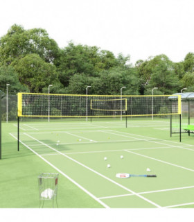 vidaXL Badminton Net Yellow and Black 600x155 cm PE Fabric