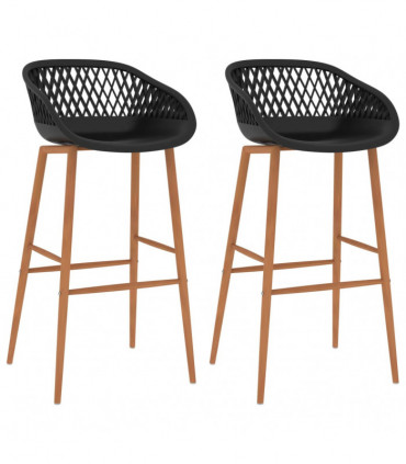 vidaXL Bar Chairs 2 pcs Black