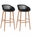 vidaXL Bar Chairs 2 pcs Black