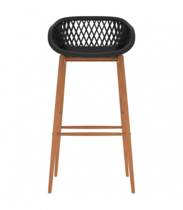 vidaXL Bar Chairs 2 pcs Black