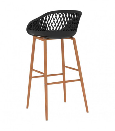 vidaXL Bar Chairs 2 pcs Black