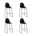 vidaXL Bar Chairs 4 pcs Black Plastic