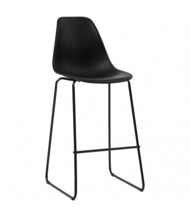 vidaXL Bar Chairs 4 pcs Black Plastic