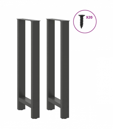 vidaXL Bar Table Legs Anthracite 2 pcs 40x(100-101) cm Steel