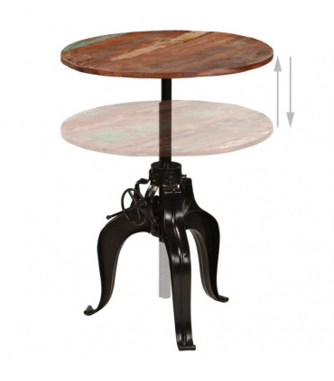 vidaXL Bar Table Solid Reclaimed Wood 75x(76-110) cm