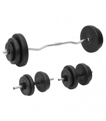 vidaXL Barbell and Dumbbell with Plates 60 kg