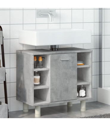 vidaXL Bathroom Cabinet Concrete Grey 60x32x53.5 cm Engineered Wood