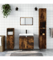 vidaXL Bathroom Cabinet Smoked Oak 30x30x190 cm Engineered Wood
