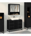 vidaXL Bathroom Furniture Set 2 pcs Black oak 80 x 33 x 60 cm