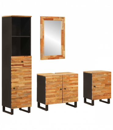 vidaXL Bathroom Sets with Drawer with Shelf Natural Solid Mango Wood