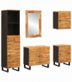 vidaXL Bathroom Sets with Drawer with Shelf Natural Solid Mango Wood