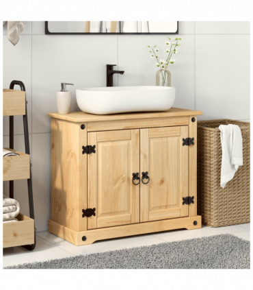 vidaXL Bathroom Sink Cabinet Corona 73x33x60 cm Solid Wood Pine